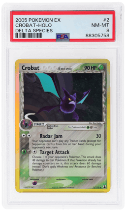 2005 Pokemon Ex Delta Species Holo Crobat #2 PSA 8
