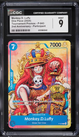 2024 One Piece Promo 2nd Anniversary Participant Monkey D. Luffy #P-043 CGC 9 MINT
