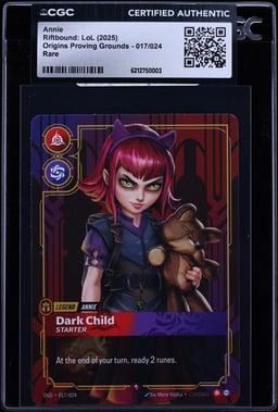 2025 Riftbound League Of Legends LoL Origins Proving Grounds Annie #17 CGC AUTH