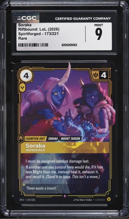 2026 Riftbound League Of Legends LoL Spiritforged Soraka #173 CGC 9 MINT
