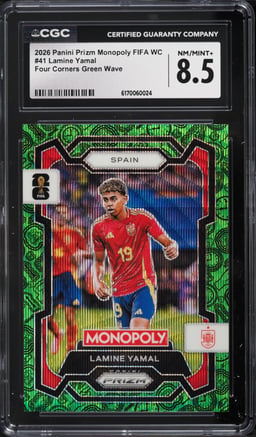 2026 Panini Prizm Monopoly FIFA World Cup Four Corners Green Wave Lamine Yamal #41 CGC 8.5