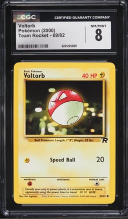 2000 Pokemon Team Rocket Voltorb #69 CGC 8 NM-MT