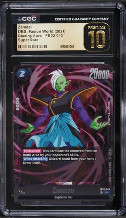 2024 Dragon Ball Super Fusion World Blazing Aura Zamasu SR #FB02-043 CGC 10 PRISTINE