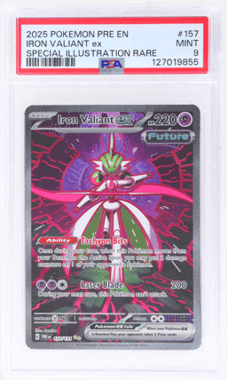 2025 Pokemon Scarlet and Violet Prismatic Evolutions Special Illustration Rare Iron Valiant Ex #157 PSA 9