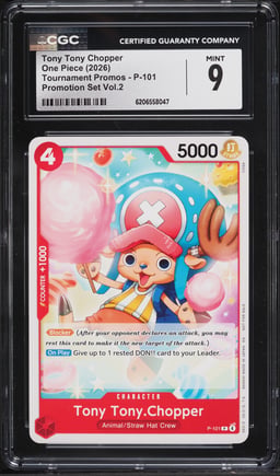 2026 One Piece Tournament Promo Vol.2 Tony Tony Chopper #P-101 CGC 9 MINT
