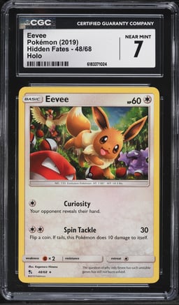 2019 Pokemon Sun & Moon Hidden Fates Holo Eevee #48 CGC 7 NRMT