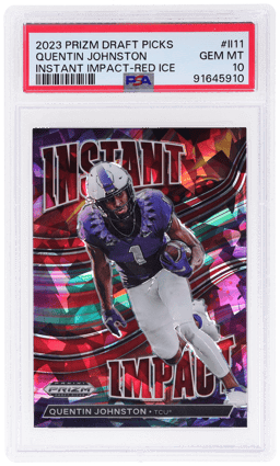 2023 Panini Prizm Draft Picks Instant Impact Red Ice Quentin Johnston #II11 PSA 10