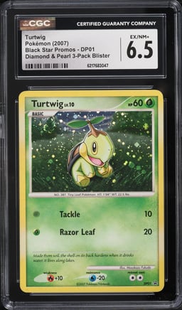 2007 Pokemon Diamond & Pearl Promo Holo Turtwig #DP01 CGC 6.5 EXMT+