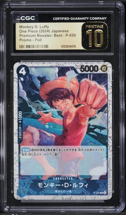 2024 One Piece Premium Booster: Best Foil Monkey D. Luffy #P-055 CGC 10 PRISTINE