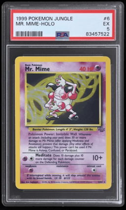 1999 Pokemon Jungle Holo Mr. Mime #6 PSA 5
