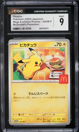2025 Pokemon Japanese Mega Evolution McDonald's Promo Pikachu #20 CGC 9 MINT