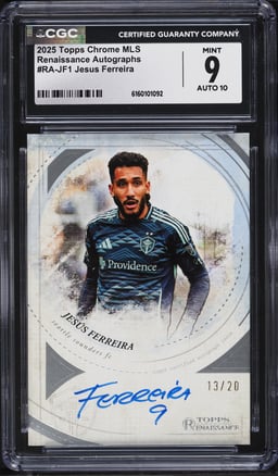 2025 Topps Chrome MLS Renaissance Jesus Ferreira AUTO /20 #RA-JF1 CGC 9 MINT