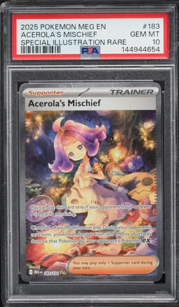 2025 Pokemon Mega Evolution SIR Acerola's Mischief #183 PSA 10 GEM MINT