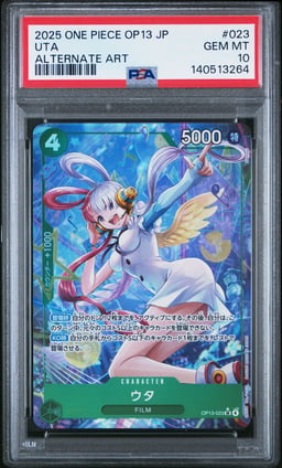 2025 ONE PIECE JAPANESE OP13-CARRYING ON HIS WILL 023 UTA ALTERNATE ART PSA 10