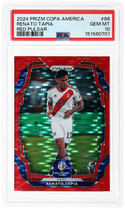 2024 Panini Prizm Conmebol Copa America Red Pulsar Prizm Renato Tapia #86 80/125 PSA 10