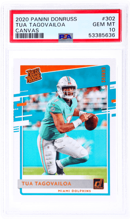 2020 Panini Donruss Rated Rookie Canvas Tua Tagovailoa #302 PSA 10