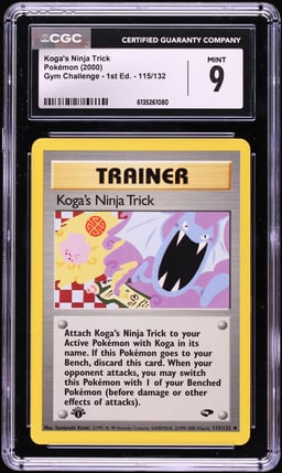 2000 Pokemon Gym Challenge 1st Edition Koga's Ninja Trick #115 CGC 9 MINT