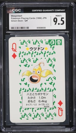 1996 Pokemon Japanese Playing Cards Green Weepinbell #Q CGC 9.5 MINT+