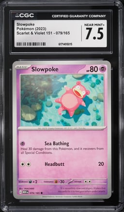 2023 Pokemon Scarlet & Violet 151 Slowpoke #079 CGC 7.5 NRMT+