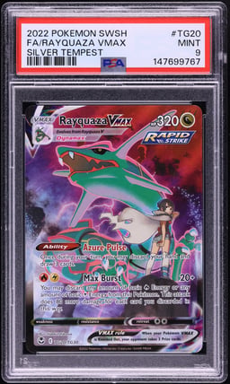 2022 Pokemon Sword & Shield Silver Tempest CHR Rayquaza VMAX #TG20 PSA 9 MINT