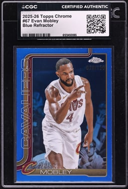 2025 Topps Chrome Blue Refractor Evan Mobley /150 #67 CGC AUTH