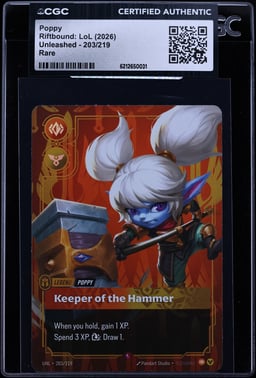 2026 Riftbound League Of Legends LoL Unleashed Poppy #203 CGC AUTH