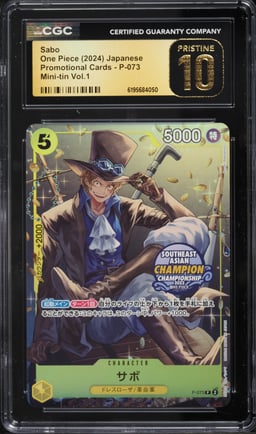 2024 One Piece Japanese Promo Mini Tin Vol.1 Sabo #P-073 CGC 10 PRISTINE