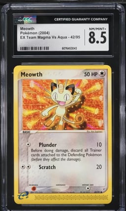 2004 Pokemon EX Team Magma Vs Aqua Meowth #42 CGC 8.5 NM-MT+