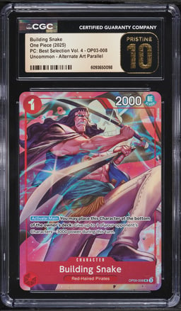 2025 One Piece Premium Collection Best Selection Vol. 4 Alt Art Building Snake #OP09-008 CGC 10