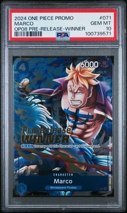 2024 ONE PIECE PROMOS TWO LEGENDS PRE-RELEASE-WINNER #071 MARCO PSA 10