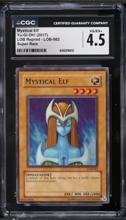 2017 Yu-Gi-Oh! LOB Reprint Super Rare Mystical Elf #LOB-062 CGC 4.5 VGEX+