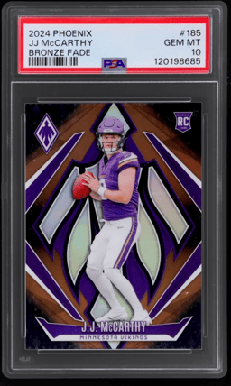 2024 Panini Phoenix Bronze Fade JJ Mccarthy #185 97/125 PSA 10