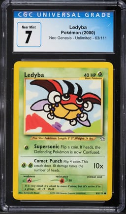 2000 Pokemon Neo Genesis Ledyba #63 CGC 7 NRMT