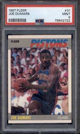 1987 Fleer #31 Joe Dumars PSA 9