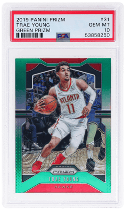 2019 Panini Prizm Green Prizm Trae Young #31 PSA 10