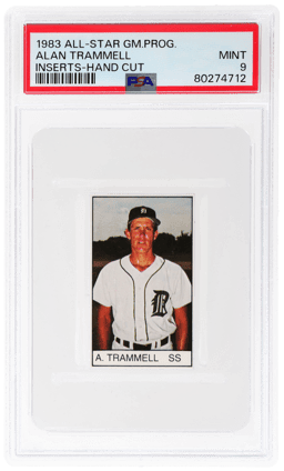 1983 All-Star Game Program Inserts Hand Cut Alan Trammell PSA 9