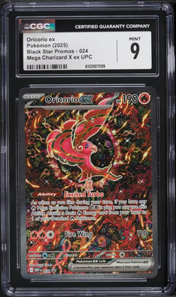2025 Pokemon Mega Evolution Promo Mega Charizard X ex UPC Full Art Oricorio ex #24 CGC 9 MINT