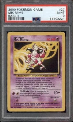 2000 Pokemon Set 2 #27/130 Mr. Mime PSA 9