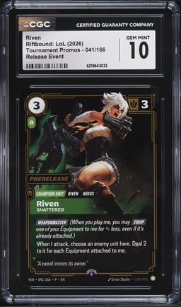 2026 Riftbound League Of Legends LoL Tournament Promo Release Event Riven #041 CGC 10 GEM MINT