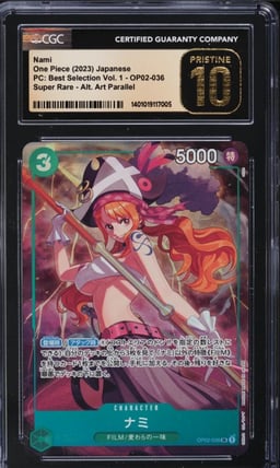 2023 One Piece Japanese Premium Best Vol. 1 Alt Art Nami #OP02-036 CGC 10