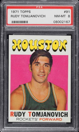 1971 Topps Basketball Rudy Tomjanovich ROOKIE #91 PSA 8 NM-MT