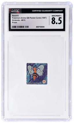 1997 Pokemon Anime Gameboy Pocket Cards Japanese Prism Beedrill #015 CGC 8.5