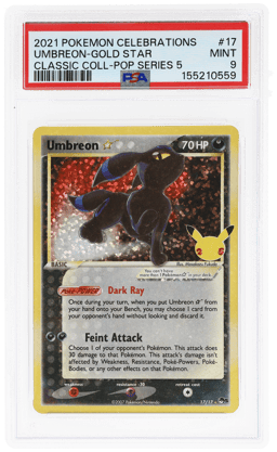 2021 Pokemon Celebrations Classic Collection Pop Series 5 Umbreon Gold Star #17 PSA 9