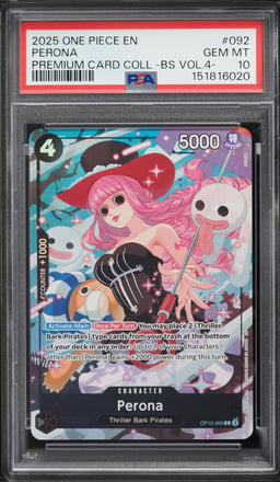 2025 One Piece Premium Best Selection Vol 4 Alt Art Perona #OP10-092 PSA 10 GEM MINT