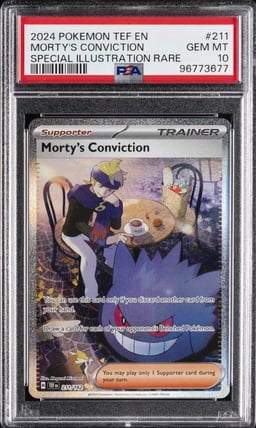 2024 POKEMON TEF EN-TEMPORAL FORCES #211 MORTY'S CONVICTION PSA 10