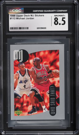 1998 Upper Deck MJ Stickers Michael Jordan #113 CGC 8.5 NM-MT+
