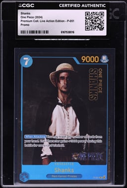 2024 One Piece Promo Premium Collection Live Action Edition Alt Art Shanks #P-051 CGC AUTH