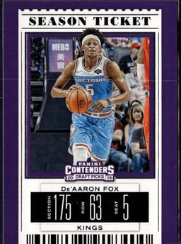 2019 De'Aaron Fox #12 Contenders Draft Picks
