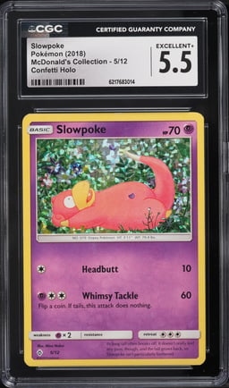 2018 Pokemon McDonald's Collection Confetti Holo Slowpoke #5 CGC 5.5 EX+
