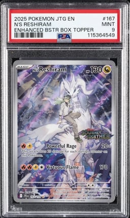 2025 POKEMON JTG EN-JOURNEY TOGETHER #167 N'S RESHIRAM PSA 9